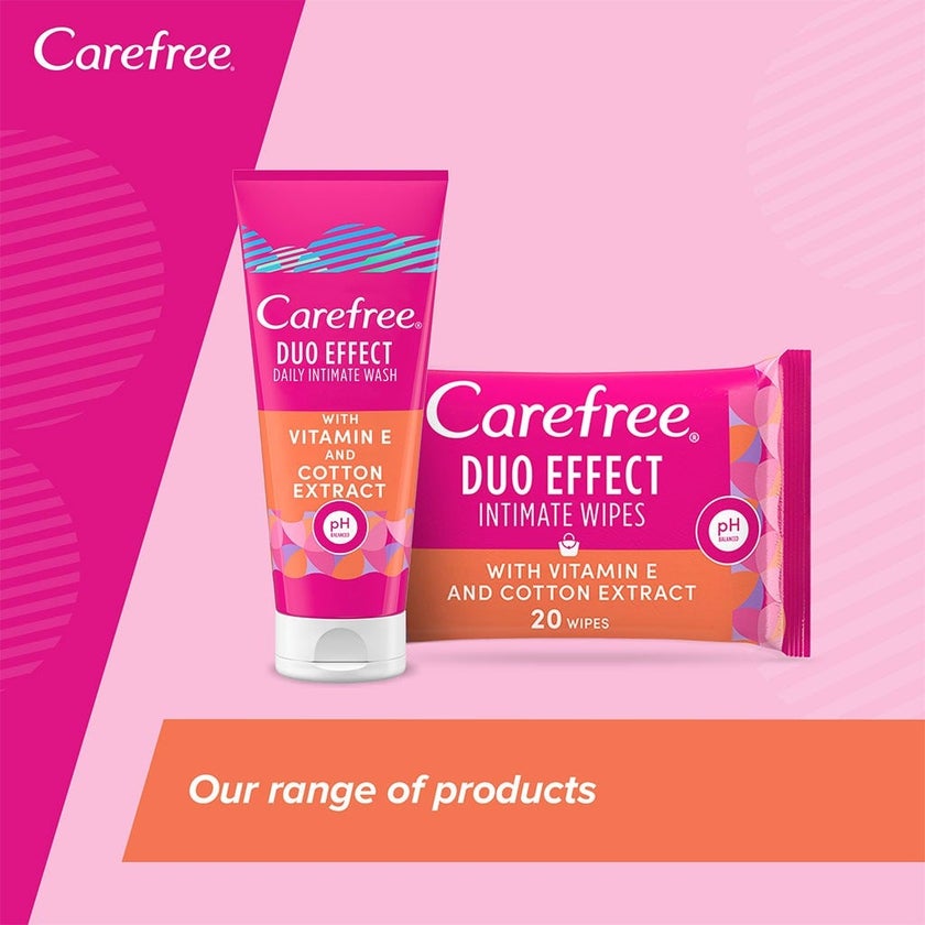 Carefree Duo Effect Daily Intimate Cleansing Wash With Vitamin E and Cotton Extract 200ml
