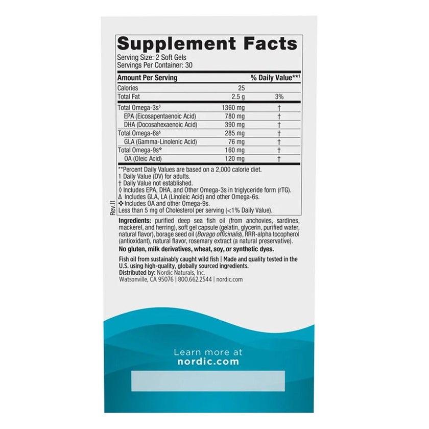 Nordic Naturals Complete Omega Xtra Softgels, Pack of 60's