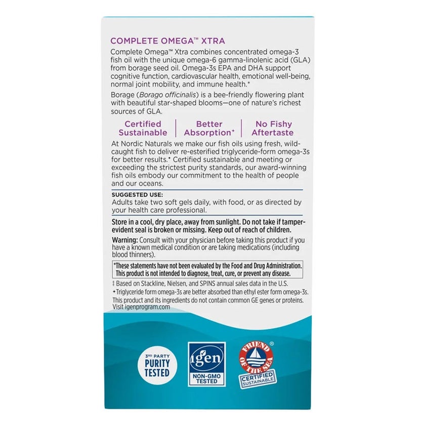 Nordic Naturals Complete Omega Xtra Softgels, Pack of 60's