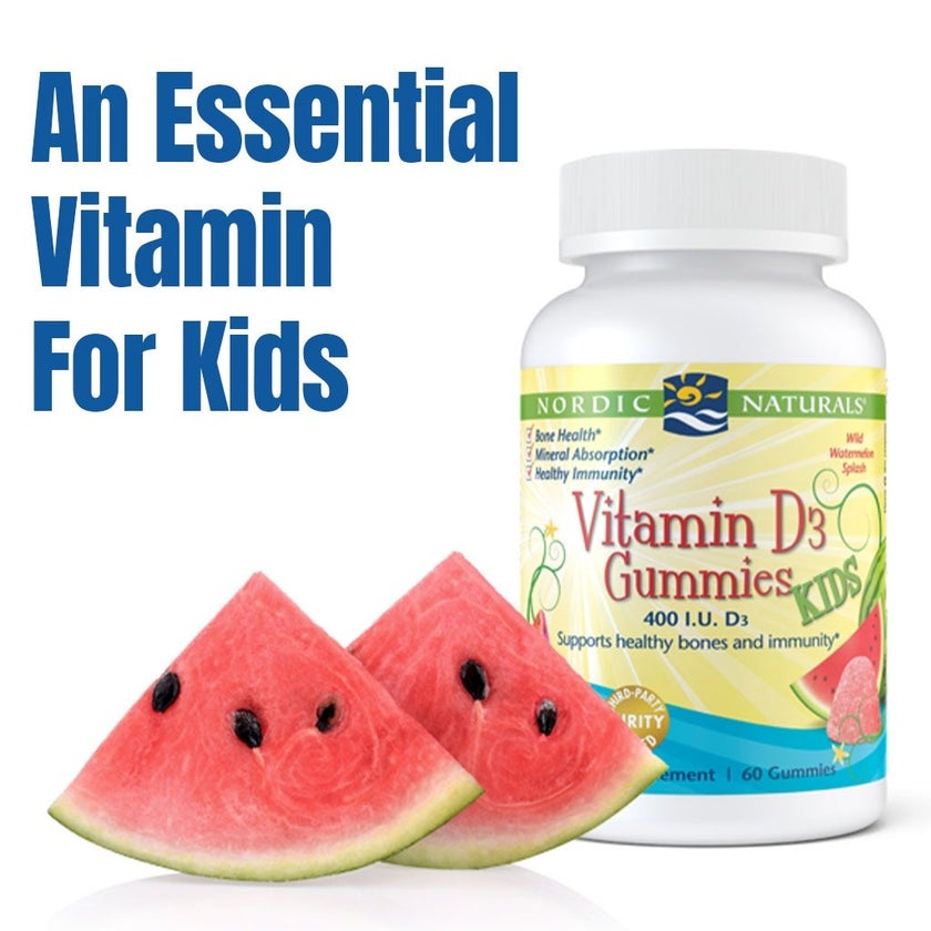 Nordic Naturals Kids Vitamin D3 400IU Gummies, Pack of 60's