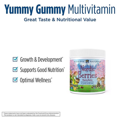 Nordic Naturals Kids & Adults Berries Multivitamins Gummies - 120 Gummies