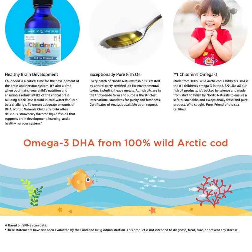Nordic Naturals Children's DHA Omega 3 530mg Syrup 119ml
