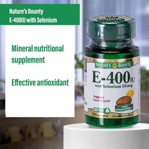 Nature's Bounty E-400IU with Selenium 50mcg Softgels, Pack of 30's