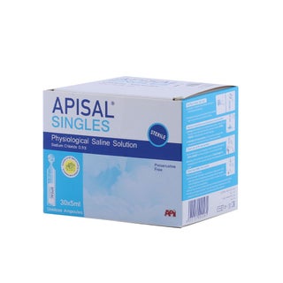 Apisal Singles Sterile Physiological Saline Solution 5ml, Pack of 30's