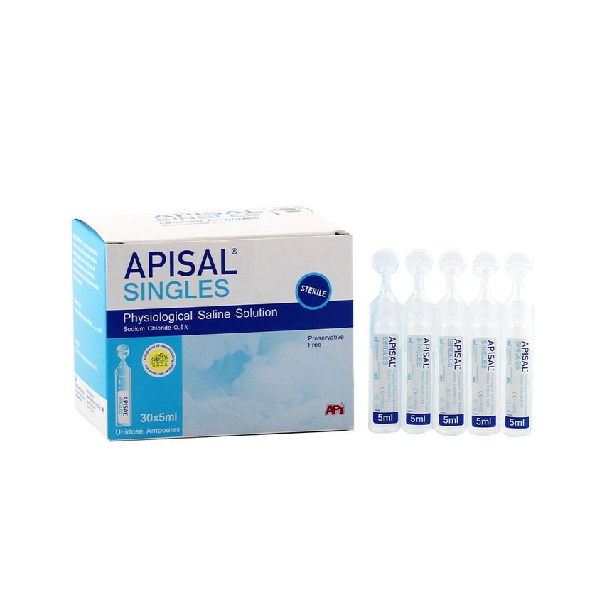 Apisal Singles Sterile Physiological Saline Solution 5ml, Pack of 30's