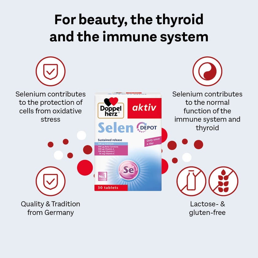Doppelherz aktiv Selen Depot Selenium Tablets For Antioxidant & Immunity Support, Pack of 30's
