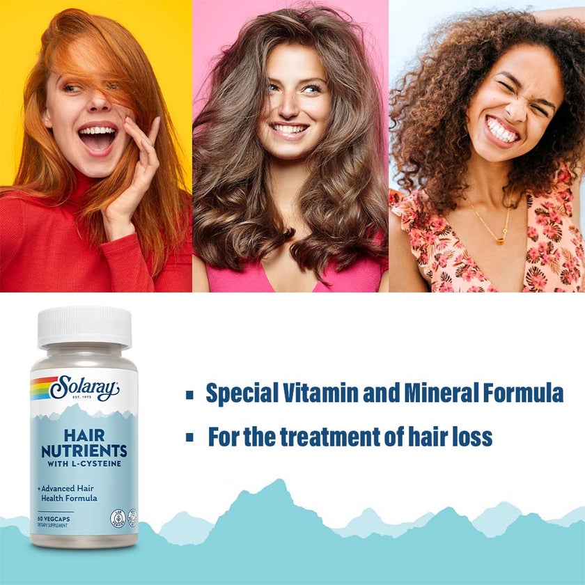 Solaray Hair Nutrients Advanced Hair Health Formula VegCaps, Pack of 60's