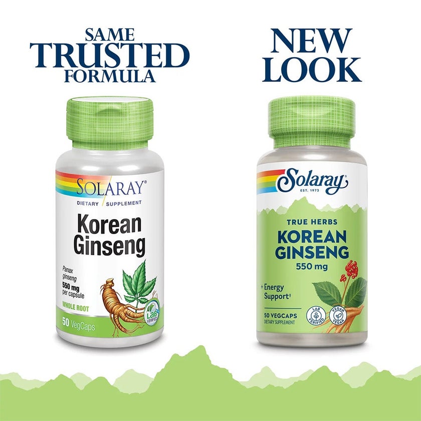 Solaray Korean Ginseng 550mg VegCaps, Pack of 50's