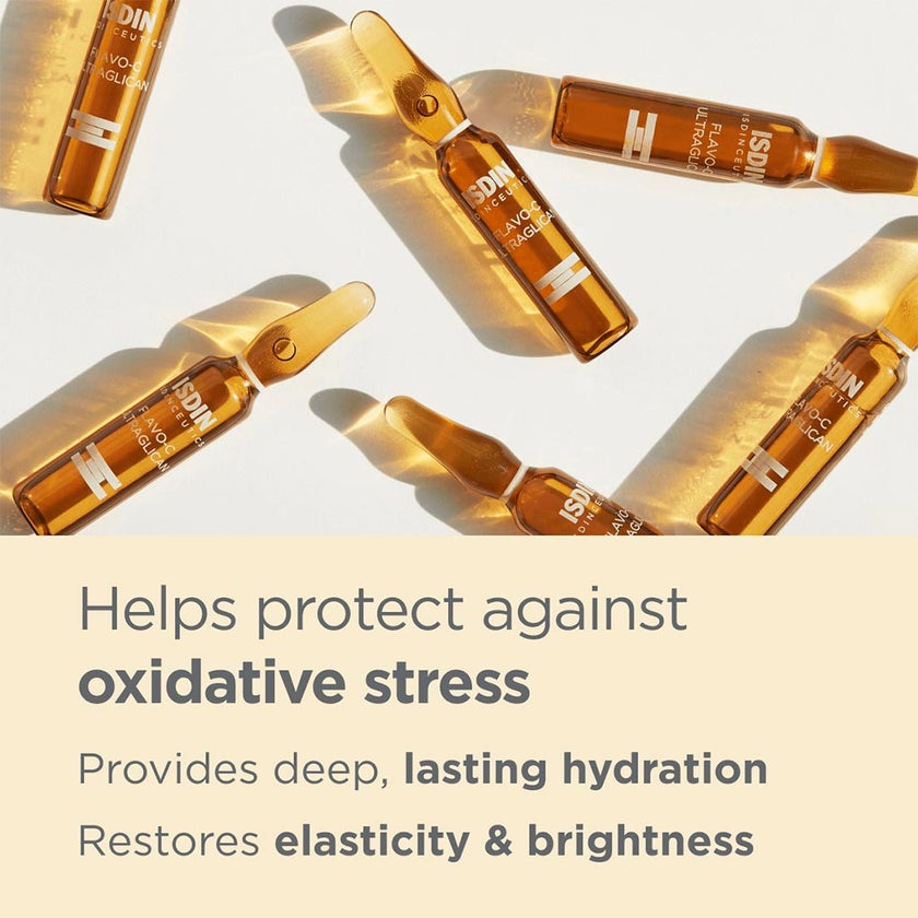 Isdin Isdinceutics Flavo-C Ultraglican Daily Antioxidant Serum Ampoules 2ml, Pack of 10's
