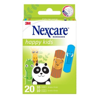 3M Nexcare Happy Kids Bandage Animals Assorted, Pack of 20's