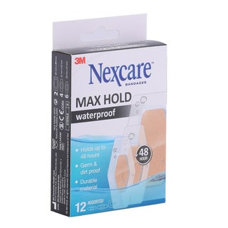 3M Nexcare Max Hold Waterproof Bandage, Pack of 12's
