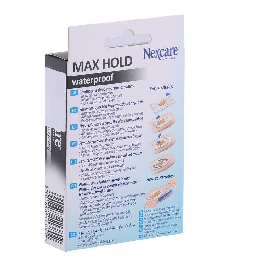 3M Nexcare Max Hold Waterproof Bandage, Pack of 12's