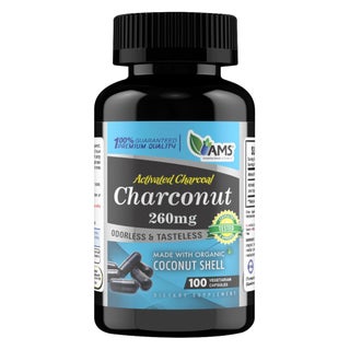 AMS Activated Charcoal Charconut 1680mg Capsules - 100 Capsules