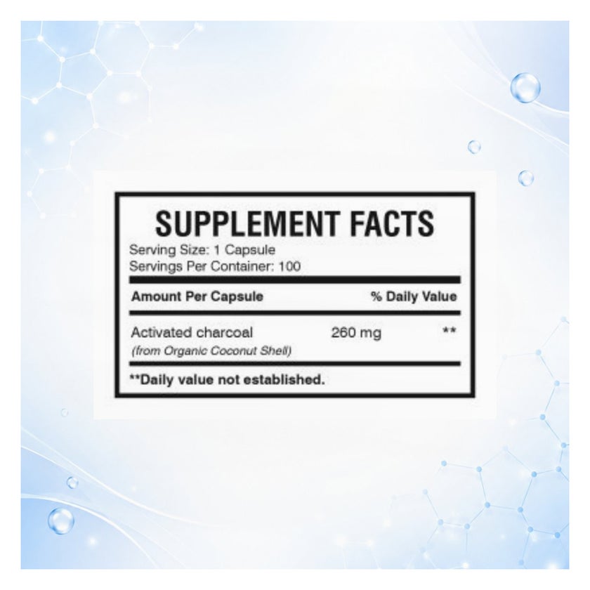 AMS Activated Charcoal Charconut 1680mg Capsules - 100 Capsules