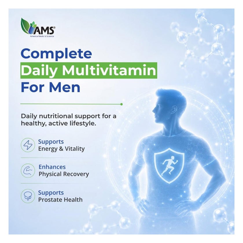 AMS One Daily Multi-NRG Men Caplets, Energy Multivitamins - 45 Caplets