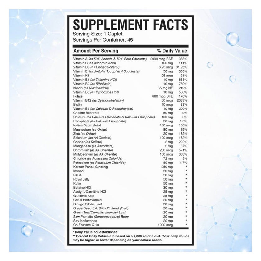 AMS One Daily Multi-NRG Men Caplets, Energy Multivitamins - 45 Caplets