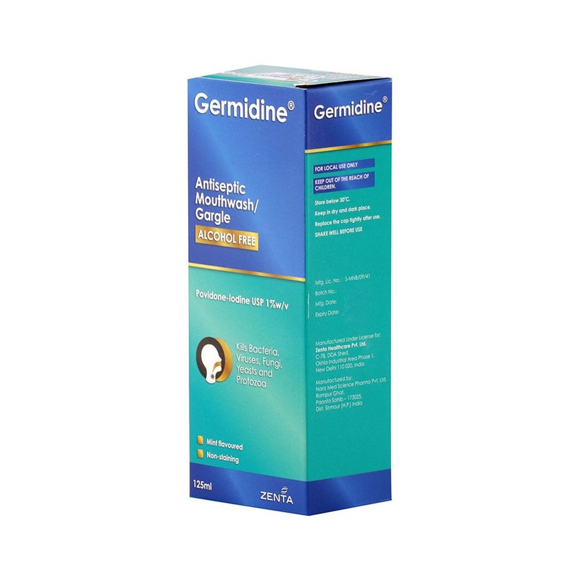Germidine Antiseptic Mouthwash/Gargle Alcohol Free 125ml