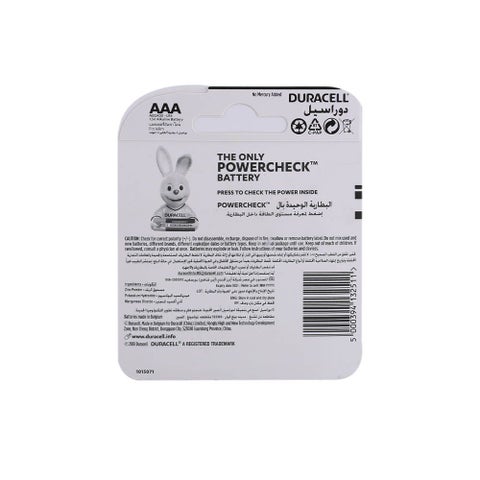 Duracell Ultra AAA4 1.5V Alkaline battery MX2400/LR6, Pack of 4's