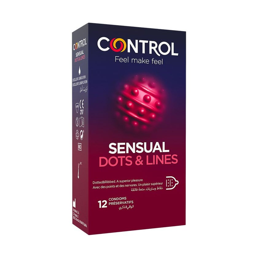 Control Sensual Dots & Lines Condoms, Pack of 12's