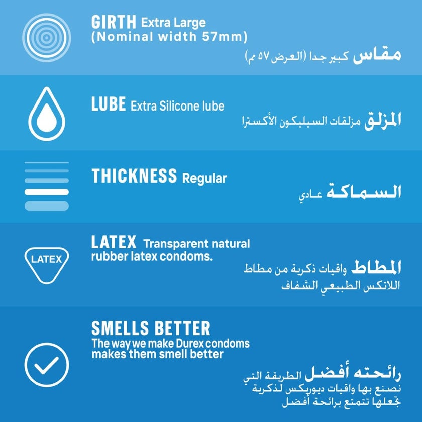 Durex Thin feel Condoms XL, Pack of 12's