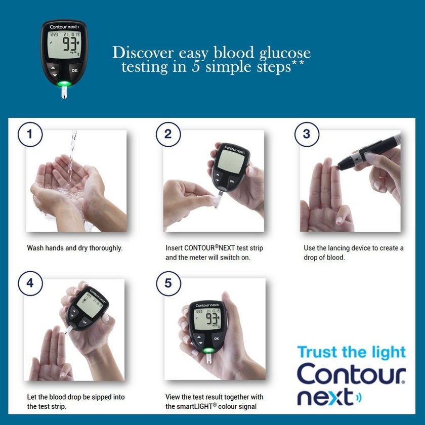 Ascensia Contour Next Blood Sugar Monitor + Strips Bundle PROMO, Expiry Date: April 2025
