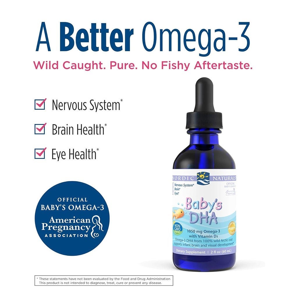 Huile De DHA + Vitamine D3 Pour Bébé Nordic Naturals - 60 Ml - Neuf