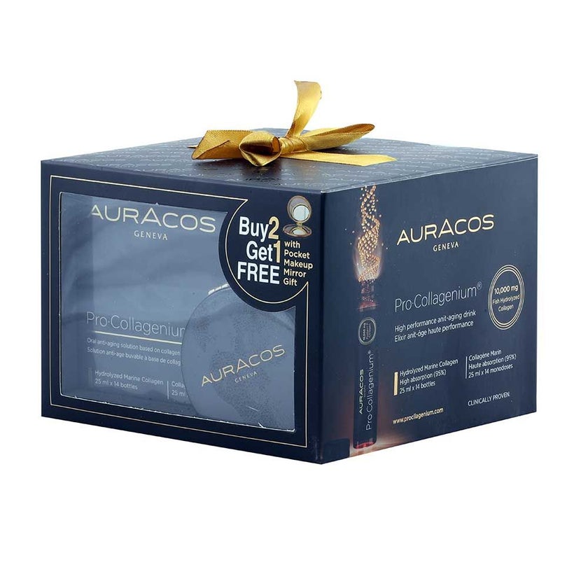 Auracos Geneva Pro Collagenium 25ml Oral Anti-Aging Solution, Pack of 14's - 2+1 PROMO PACK