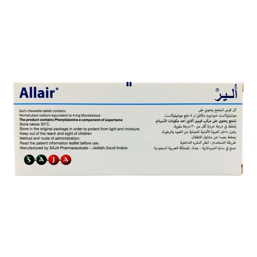 Allair 4mg Chewable Tablets. Pack of 30's