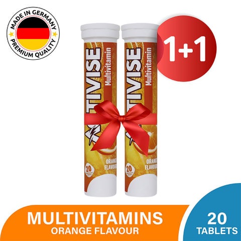 Activise Multivitamins Effervescent Tablets, Orange Flavor - 20 Tablets x 2