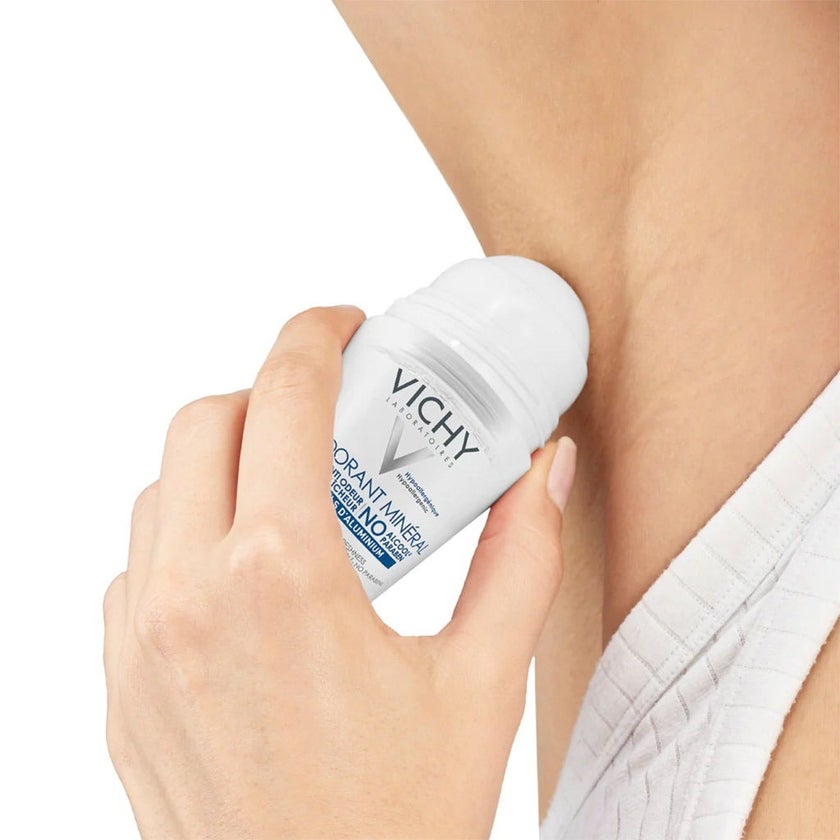 Vichy 48 Hours Anti-Odour Aluminum Free Mineral Deodorant Roll-On 50ml, Buy 1 Get 50% Off On 2nd Piece, Promo Pack