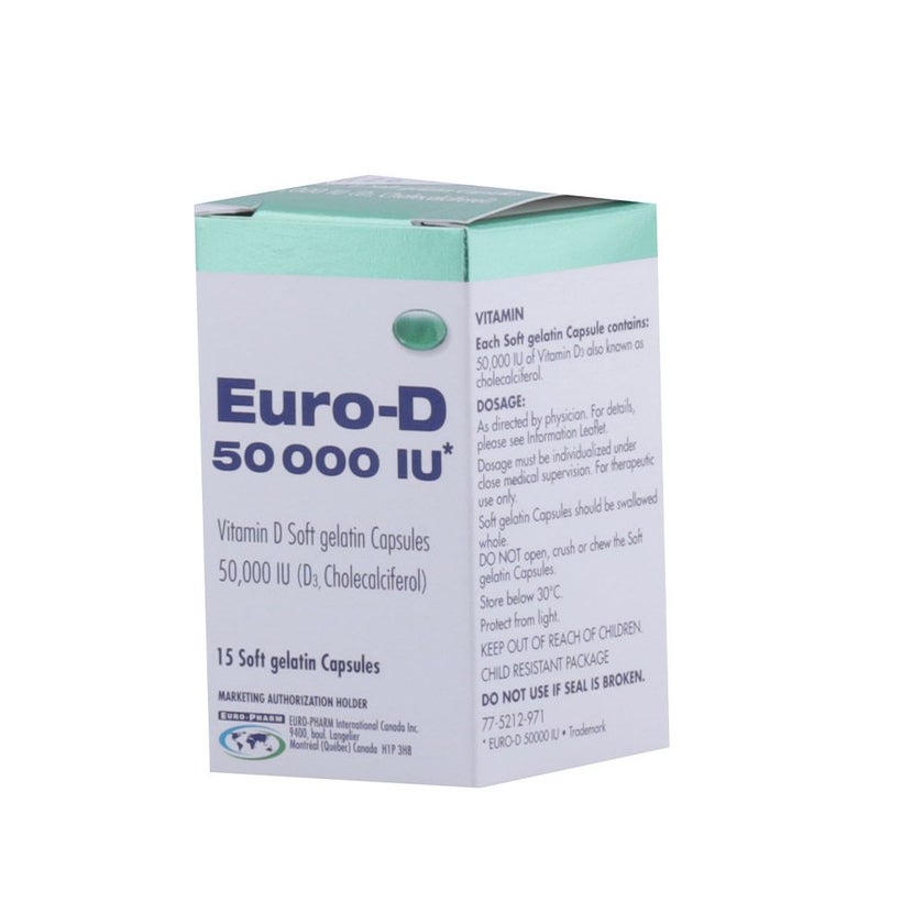 Euro D 50,000IU Capsules, Pack of 15's