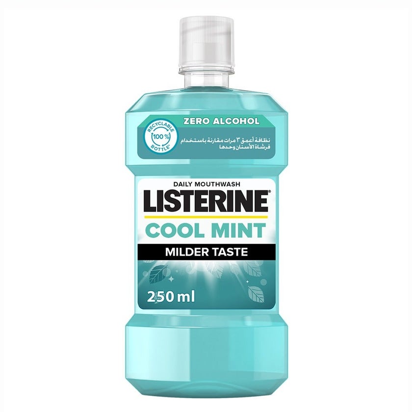 Listerine Zero Alcohol Cool Mint Milder Taste Mouthwash 250ml