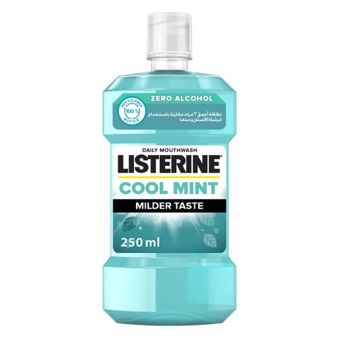 Listerine Zero Alcohol Cool Mint Milder Taste Mouthwash 250ml
