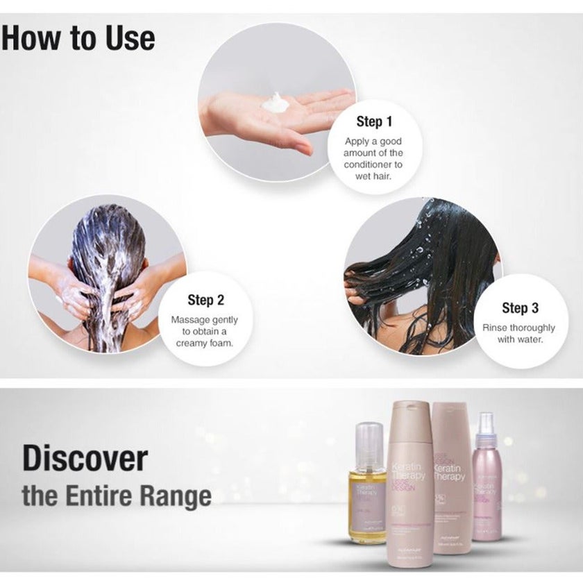 Alfaparf Keratin Therapy Lisse Design Maintenance Conditioner For Smooth & Shiny Hair 250ml