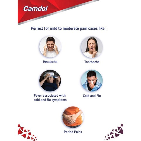 Camdol Paracetamol 500mg Tablets, Pack of 24's