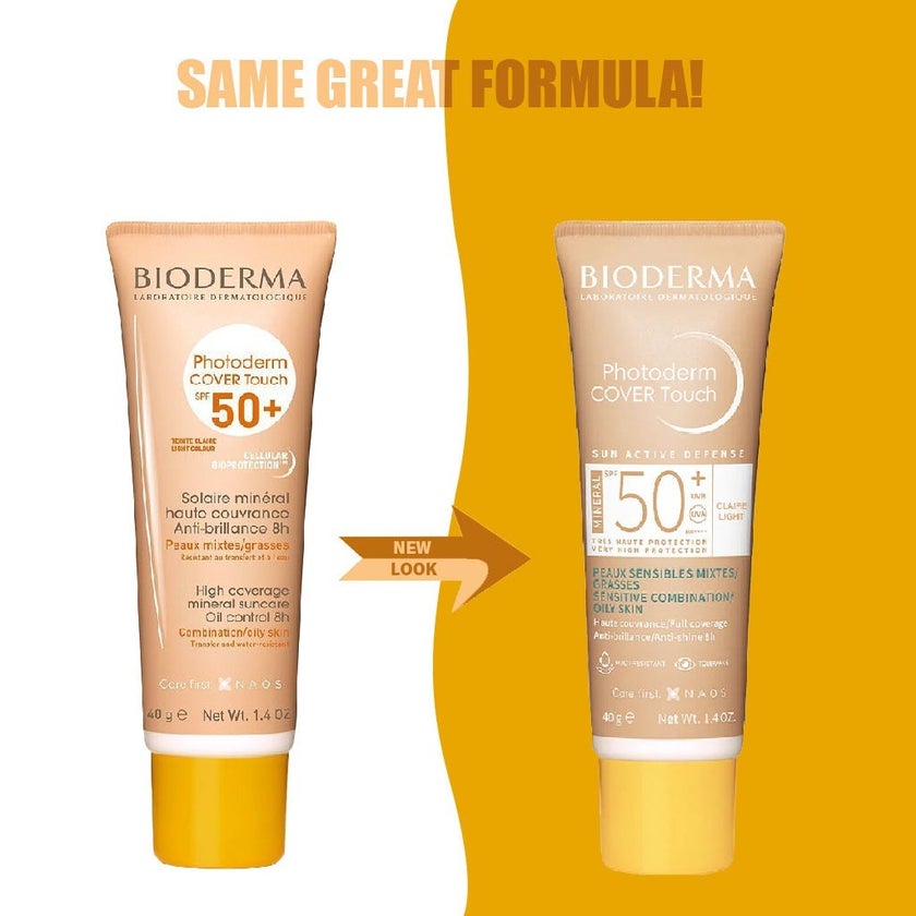 Bioderma Photoderm Cover Touch SPF50+ High Coverage Mineral Sunscreen Light Tinted 40ml