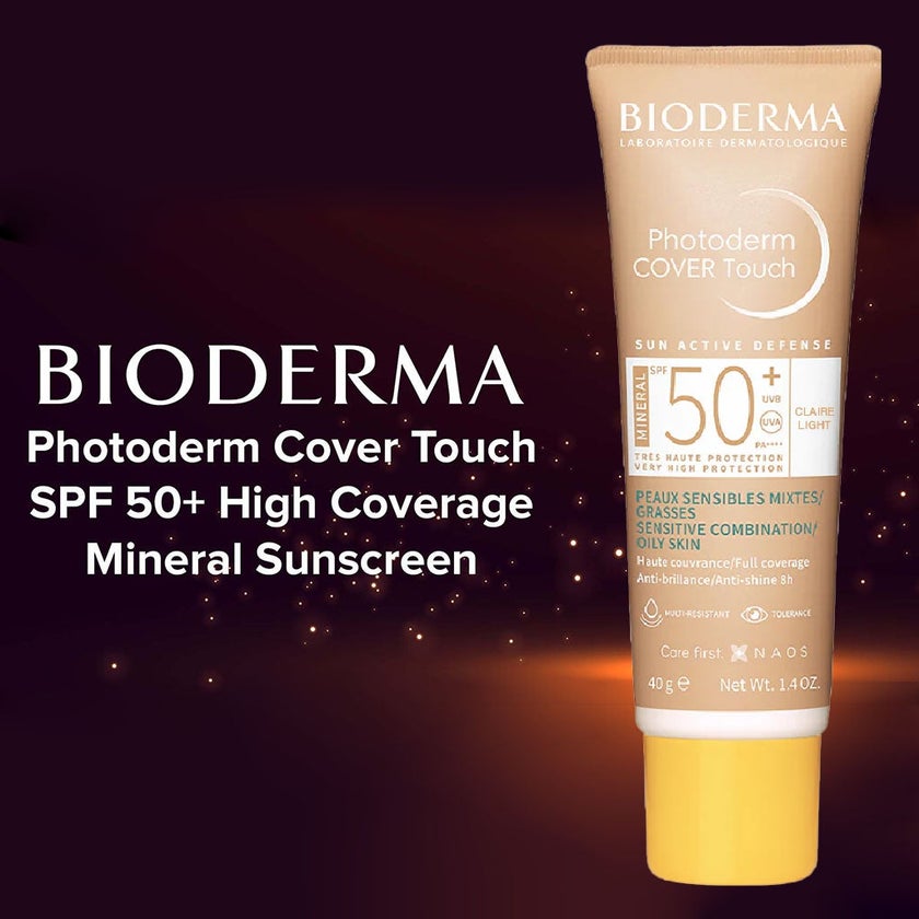 Bioderma Photoderm Cover Touch SPF50+ High Coverage Mineral Sunscreen Light Tinted 40ml
