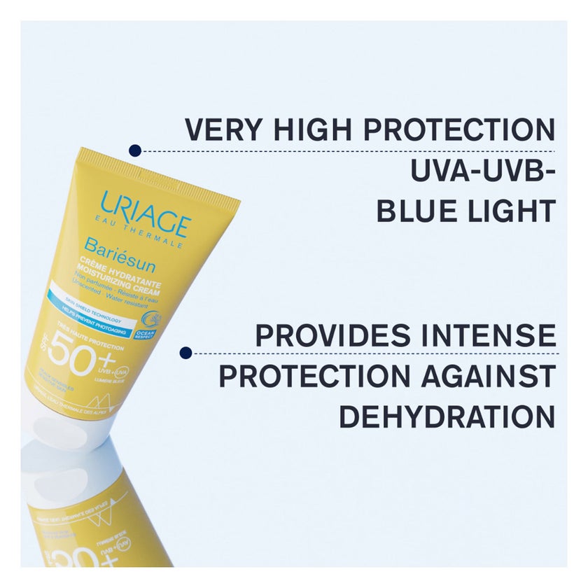 Uriage Bariesun SPF 50+ Moisturizing Sun Cream, Sensitive Skin - 50ml