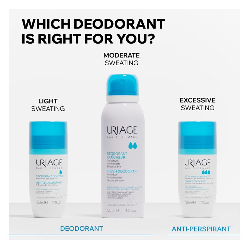 Uriage Power 3 Deodorant Roll On, Anti-Perspirant - 50ml