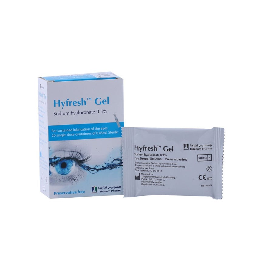 Hyfresh Gel 3mg/ml Sodium Hyaluronate Eye Gel 0.45ml, Pack of 20's