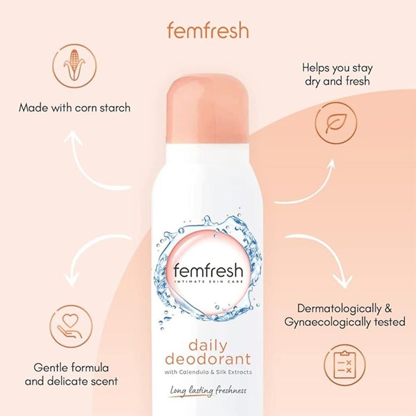 Femfresh Everyday Freshness Intimate Deodorant Spray With Calendula & Silk Extracts 50ml 