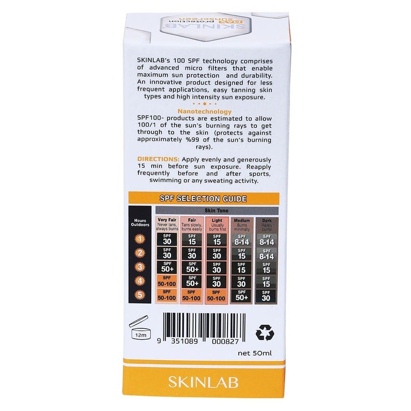 Skinlab UVA/UVB SPF100 Transparent Sunscreen 50ml
