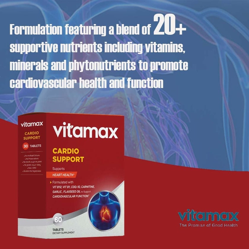 Vitamax Cardio Support Tablets For Heart Health Support, Pack of 60's