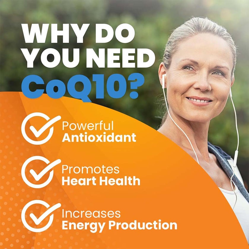 Vitamax Coenzyme Q10 100mg Softgels For Heart & Antioxidant Support, Pack of 60's
