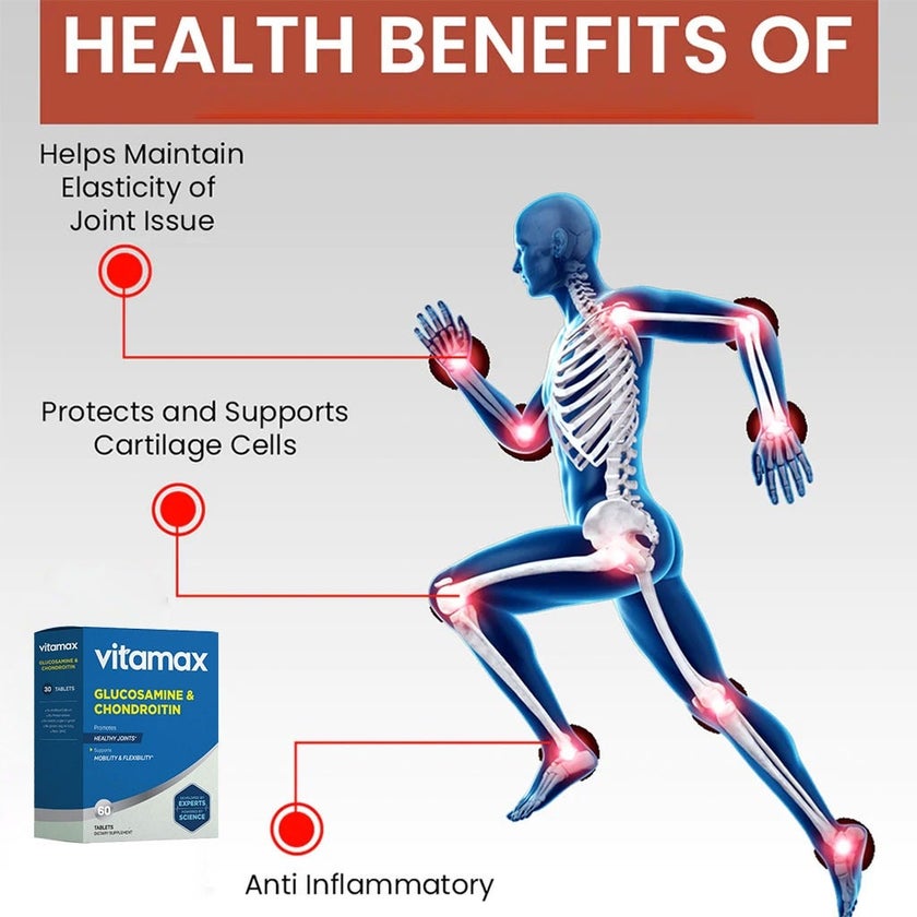 Vitamax Glucosamine + Chondroitin Tablets For Joint Health, Pack of 60's
