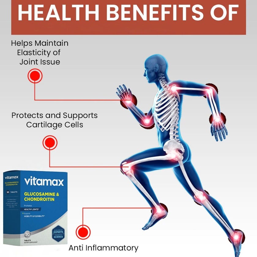 Vitamax Glucosamine + Chondroitin Tablets For Joint Health, Pack of 30's