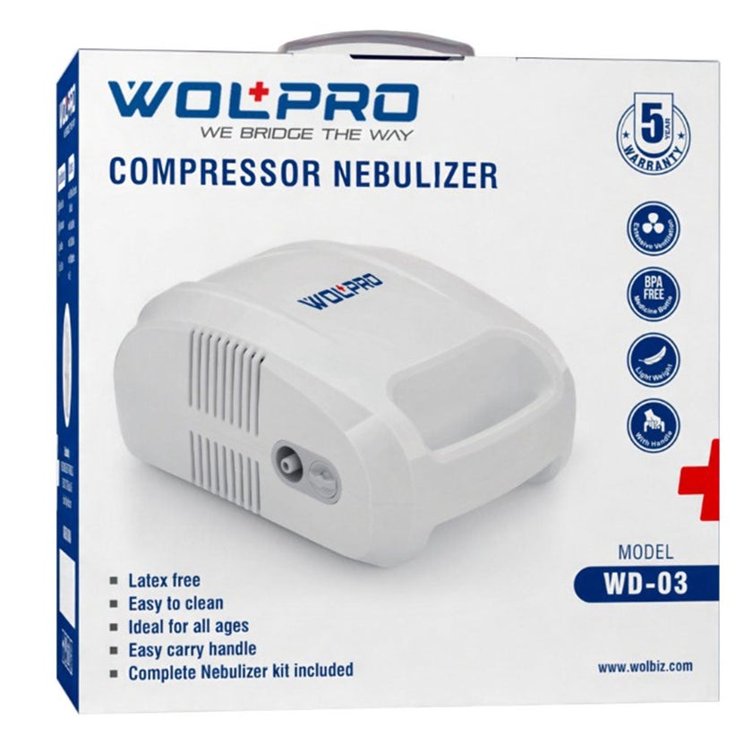 Wolpro Compressor Nebulizer WD03 With Complete Nebulizer Kit
