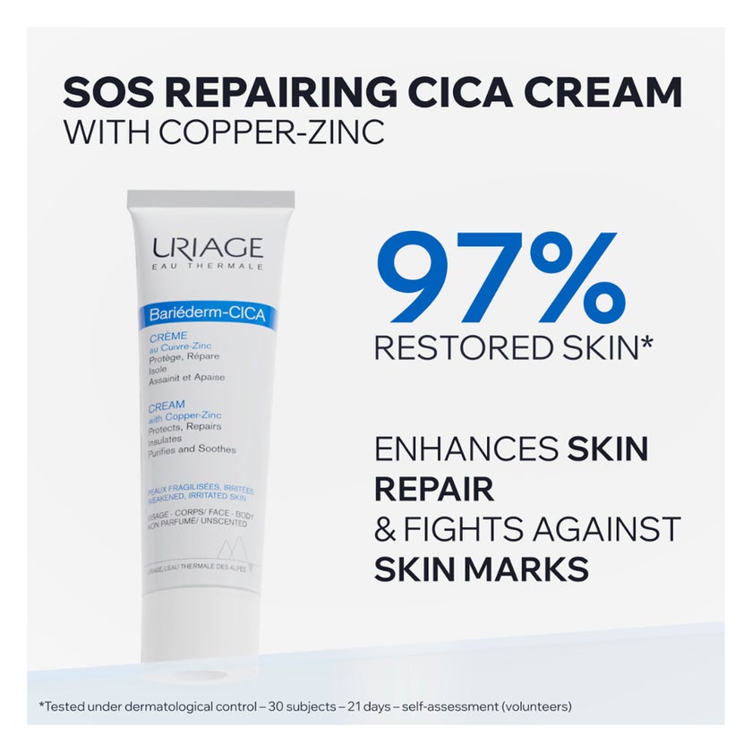 Uriage Bariederm-CICA Repairing Cream, Copper & Zinc - 100ml