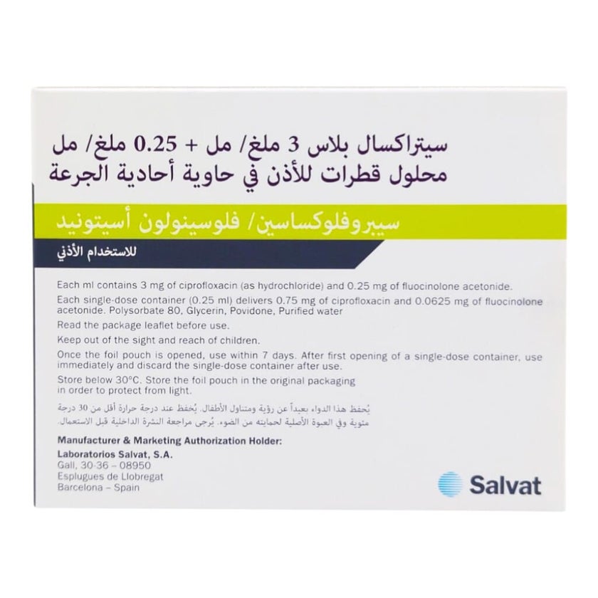 Cetraxal Plus Single Dose Unit Ear Drops 0.25ml, Pack of 15's