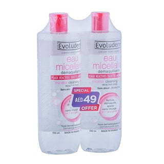 Evoluderm Micellar Water For Reactive Skin 500ml 1+1 PROMO PACK